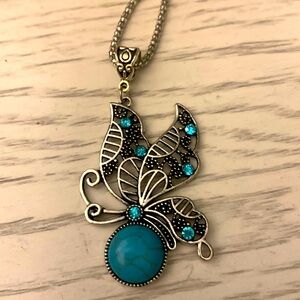 Silver Butterfly Necklace!!! Brand New!! Beautiful piece!!!